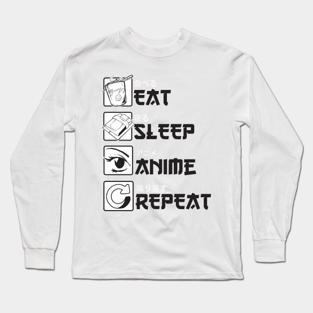 Eat Sleep Anime Repeat Long Sleeve T-Shirt by MajorCompany